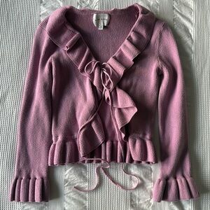 Pink Rose ruffle sweater